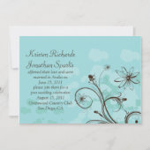 Abstract blauw en bruin na huwelijksfeest kaart (Voorkant)