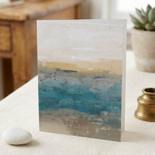 Abstract blauw en goud aquarellandschap kaart