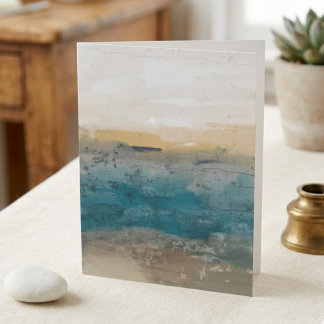Abstract blauw en goud aquarellandschap kaart
