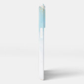 Abstract blauw en goud marmer iPhone hoesje (Rechterkant)