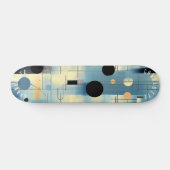 Abstract blauw en goud minimalistisch skateboard d (Horizontaal)