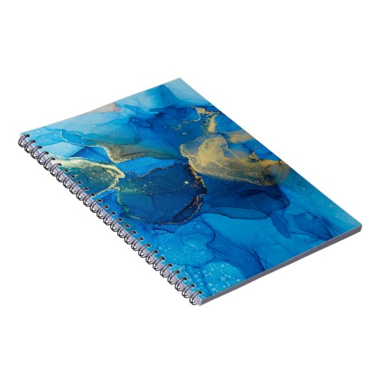 Abstract blauw en goudfragment van kleurrijke rugg notitieboek (Rechterzijde)