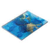 Abstract blauw en goudfragment van kleurrijke rugg notitieboek (Linkerzijde)