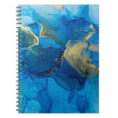 Abstract blauw en goudfragment van kleurrijke rugg notitieboek (Voorkant)