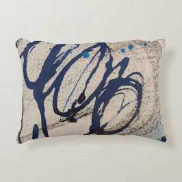 Abstract blauw en grijs 000 accent kussen