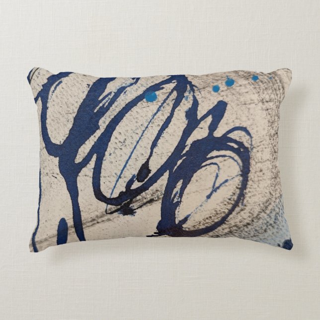 Abstract blauw en grijs 000 accent kussen (Voorkant)