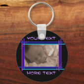 Abstract blauw en Indigo Lijst Sleutelhanger (Voorkant)