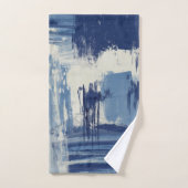 Abstract blauw en ivoor bad handdoek (Handdoek)