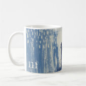 Abstract blauw en ivoor koffiemok (Links)