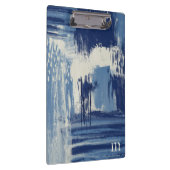 Abstract Blauw en Ivoorkleurig Klembord (Rechts)