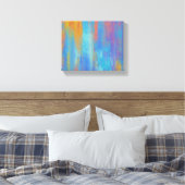 Abstract blauw en Oranje Canvas Afdruk (Insitu (Slaapkamer))