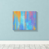 Abstract blauw en Oranje Canvas Afdruk (Insitu (Houten vloer))