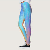 Abstract blauw en Oranje Leggings (Links)