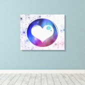 Abstract blauw en Paars ontwerp voor het hart van  Canvas Afdruk (Insitu (Houten vloer))