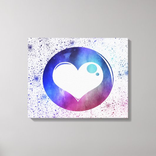 Abstract blauw en Paars ontwerp voor het hart van  Canvas Afdruk (Voorkant)