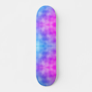 Abstract Blauw en Paarse Patroon Skateboard
