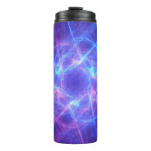 Abstract Blauw en Roze Zirly Fractal Thermosbeker (Voorkant)