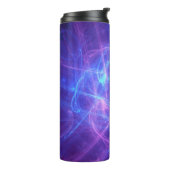 Abstract Blauw en Roze Zirly Fractal Thermosbeker (Gedraaid links)