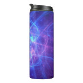 Abstract Blauw en Roze Zirly Fractal Thermosbeker (Geroteerd rechts)