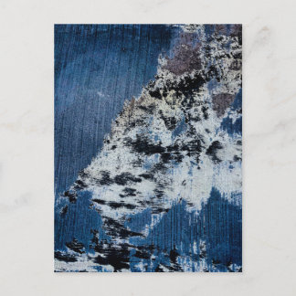 Abstract Blauw en Wit Verweerde Textuur Briefkaart