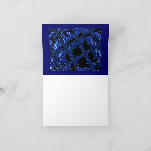 Abstract blauw en zwart Dank u Bedankkaart (Binnen)