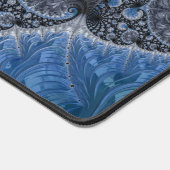 Abstract Blauw en zwart Intricate Fractal Bureaumat (Hoek)