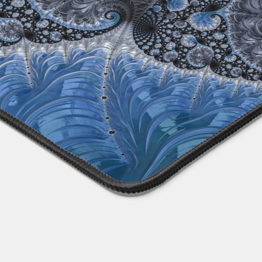 Abstract Blauw en zwart Intricate Fractal Bureaumat (Hoek)