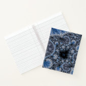 Abstract Blauw en zwart Intricate Fractal Notitieboek (Binnen)