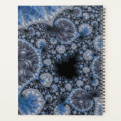 Abstract Blauw en zwart Intricate Fractal Planner (Achterkant)