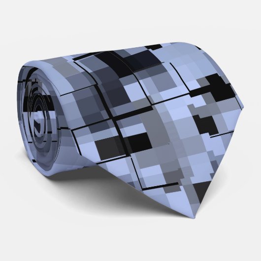 Abstract blauw en zwart stropdas (Opgerold)