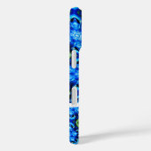 Abstract blauw Floral Patroon Case-Mate iPhone Case (Achterkant / Rechts)