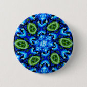 Abstract blauw Floral Patroon Ronde Button 5,7 Cm (Voorkant)
