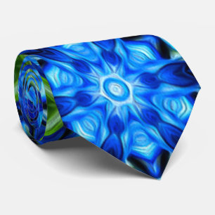 Abstract blauw Floral Patroon Stropdas
