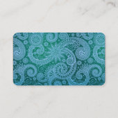 Abstract blauw Floral Patroon Visitekaartje (Achterkant)