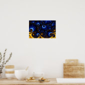 Abstract blauw Fractal Sky Canvas afdrukken Poster (Keuken)