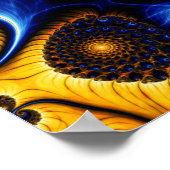 Abstract blauw Fractal Sky Canvas afdrukken Poster (Hoek)