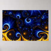 Abstract blauw Fractal Sky Canvas afdrukken Poster (Voorkant)