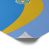 Abstract Blauw Geel Laag Getij Poster (Hoek)