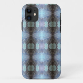 Abstract blauw gemengd mediastijl naadloos patroon iPhone 11 hoesje