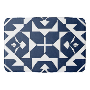 Abstract Blauw Geometrisch Ontwerp Badmat