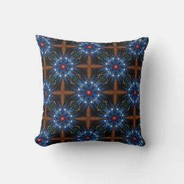 abstract blauw geometrisch patroon kussen