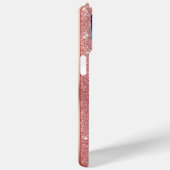 Abstract blauw geometrisch patroon met Roos goud Case-Mate iPhone Case (Achterkant / Rechts)