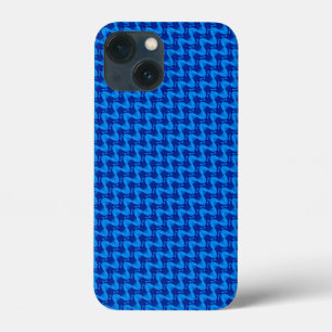 Abstract blauw golfpatroon iPhone 13 mini hoesje