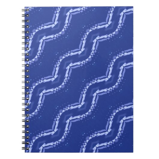 Abstract blauw golfpatroon notitieboek (Voorkant)