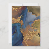 Abstract blauw goud scannen save the date (Achterkant)