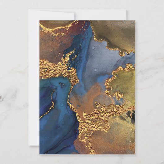 Abstract blauw goud scannen save the date (Achterkant)