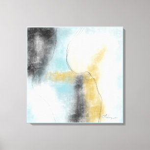 Abstract blauw goudpapier met wieltjes plakken afd canvas afdruk