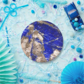 Abstract Blauw Graniet blauw marmer blauw steen Papieren Bordje (Feest)