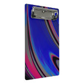 Abstract blauw grijs magenta mini klembord (Schuin)