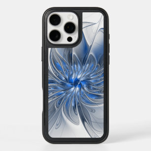 Abstract Blauw Grijs Waterverf Fractal Art Flower
